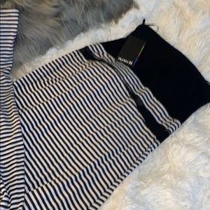 hurley black & white striped dress